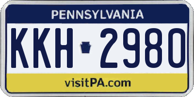 PA license plate KKH2980