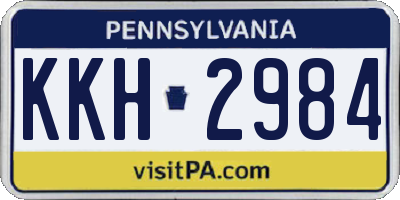 PA license plate KKH2984