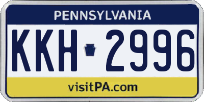PA license plate KKH2996