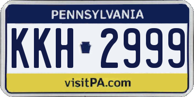 PA license plate KKH2999