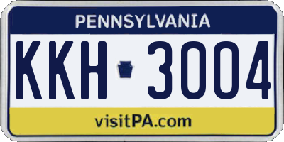 PA license plate KKH3004