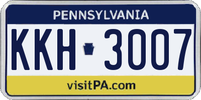 PA license plate KKH3007