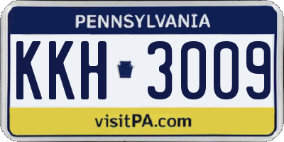 PA license plate KKH3009