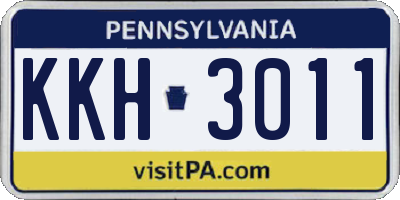 PA license plate KKH3011
