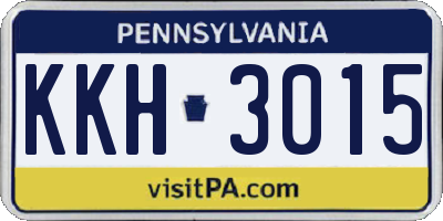 PA license plate KKH3015