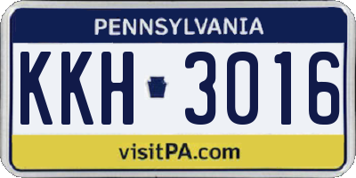 PA license plate KKH3016