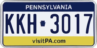 PA license plate KKH3017