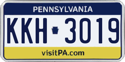 PA license plate KKH3019