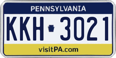 PA license plate KKH3021
