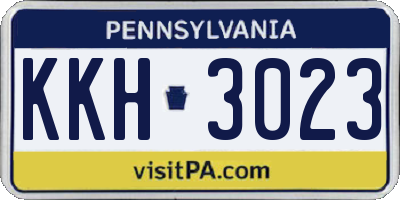 PA license plate KKH3023