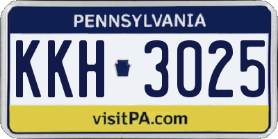 PA license plate KKH3025