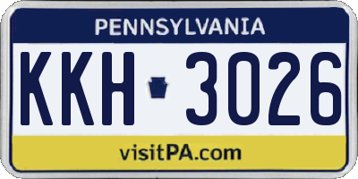 PA license plate KKH3026