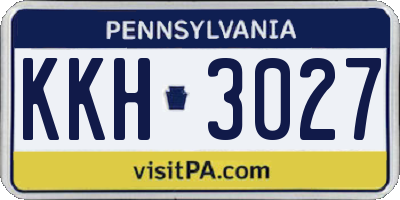 PA license plate KKH3027