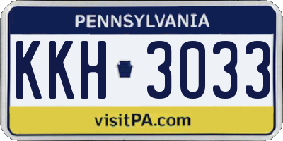 PA license plate KKH3033