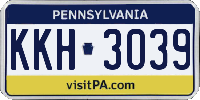 PA license plate KKH3039