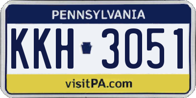 PA license plate KKH3051