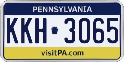 PA license plate KKH3065