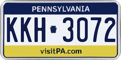PA license plate KKH3072