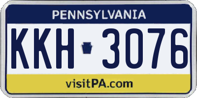 PA license plate KKH3076