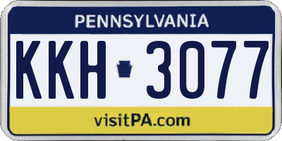 PA license plate KKH3077