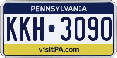 PA license plate KKH3090