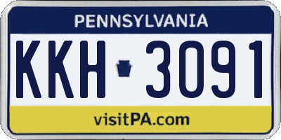 PA license plate KKH3091