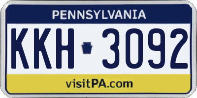 PA license plate KKH3092