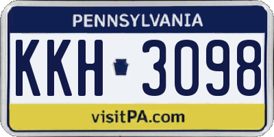 PA license plate KKH3098