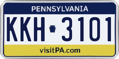 PA license plate KKH3101