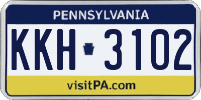 PA license plate KKH3102