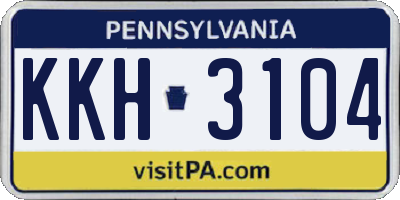 PA license plate KKH3104