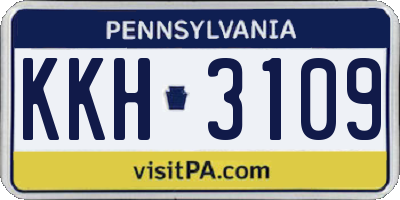 PA license plate KKH3109