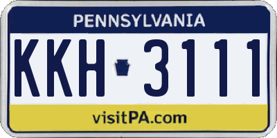 PA license plate KKH3111