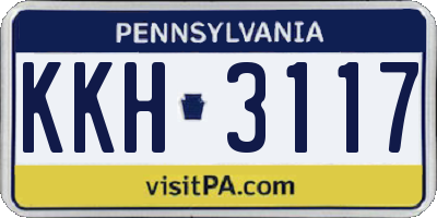PA license plate KKH3117