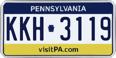 PA license plate KKH3119