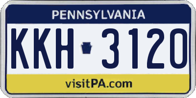 PA license plate KKH3120