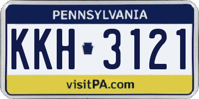 PA license plate KKH3121