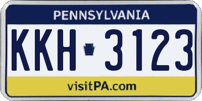 PA license plate KKH3123
