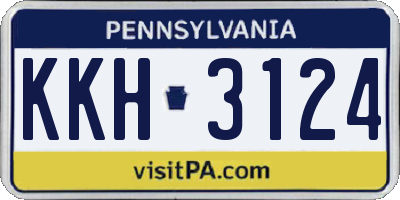 PA license plate KKH3124
