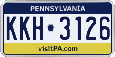 PA license plate KKH3126