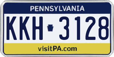 PA license plate KKH3128