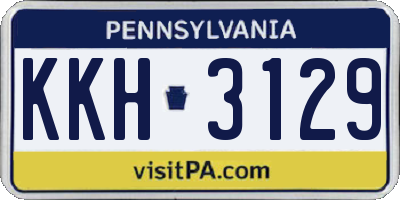 PA license plate KKH3129