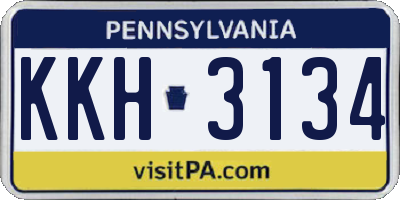 PA license plate KKH3134