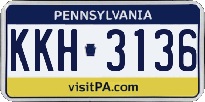PA license plate KKH3136