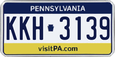 PA license plate KKH3139