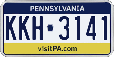 PA license plate KKH3141