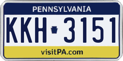 PA license plate KKH3151