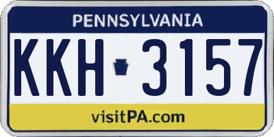 PA license plate KKH3157