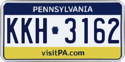 PA license plate KKH3162