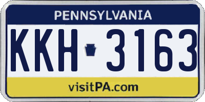 PA license plate KKH3163